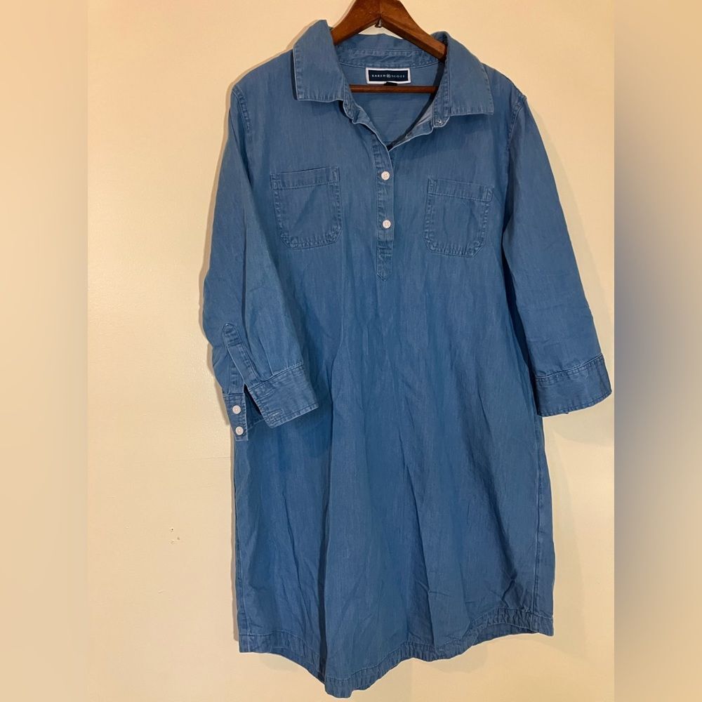 Karen Scott 3/4 sleeve, jean mini dress, excellent condition, size medium
